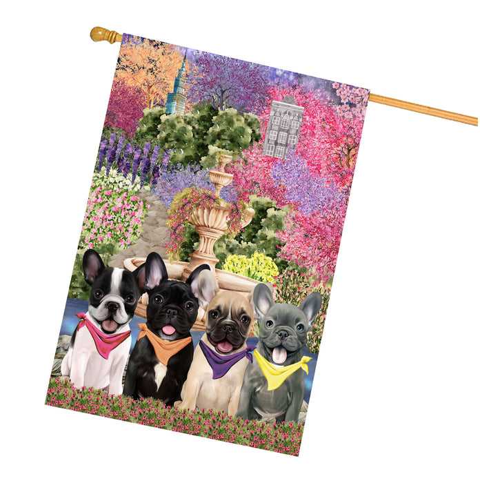 French Bulldogs House Flag: Explore a Variety of Designs, Weather Resistant, Double-Sided, Custom, Personalized, Home Outdoor Yard Decor for Dog and Pet Lovers