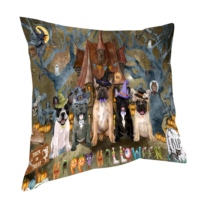 French Bulldog Pillow: Explore a Variety of Designs, Custom, Personalized, Pet Cushion for Sofa Couch Bed, Halloween Gift for Dog Lovers