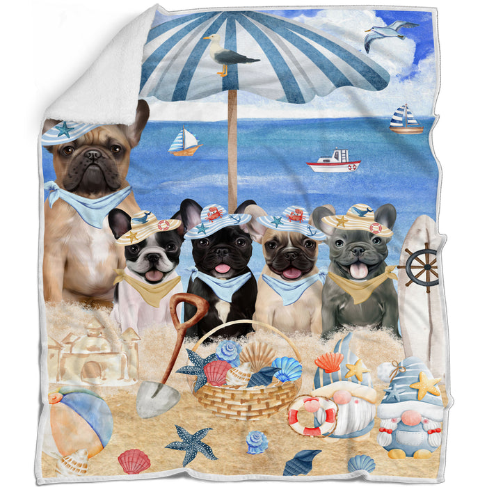 French Bulldog Bed Blanket, Explore a Variety of Designs, Custom, Soft and Cozy, Personalized, Throw Woven, Fleece and Sherpa, Gift for Pet and Dog Lovers