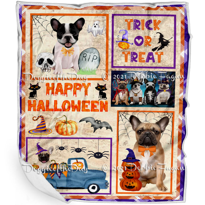 Happy Halloween Trick or Treat French Bulldogs Blanket BLNKT143747