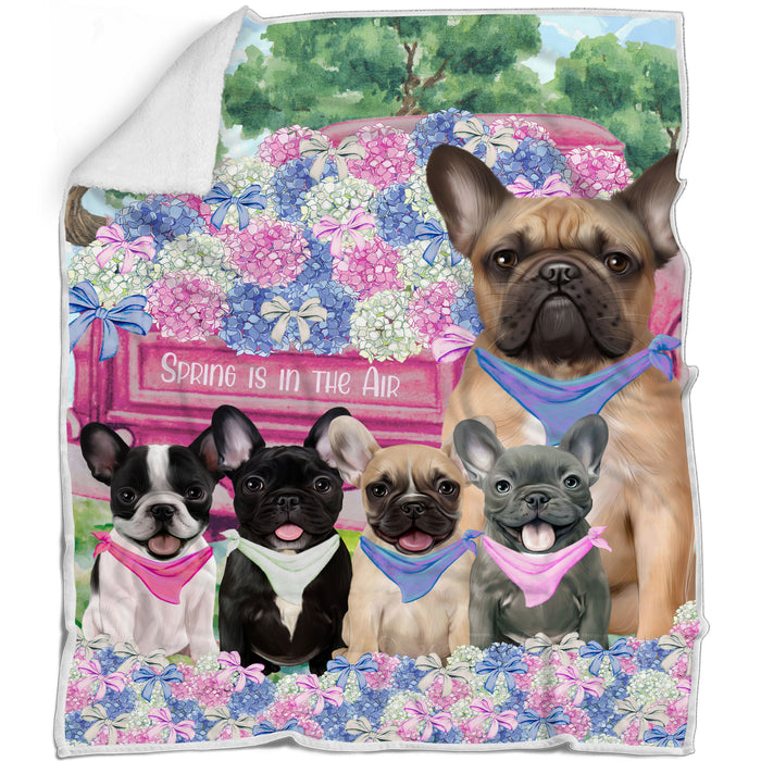 French Bulldog Bed Blanket, Explore a Variety of Designs, Personalized, Throw Sherpa, Fleece and Woven, Custom, Soft and Cozy, Dog Gift for Pet Lovers