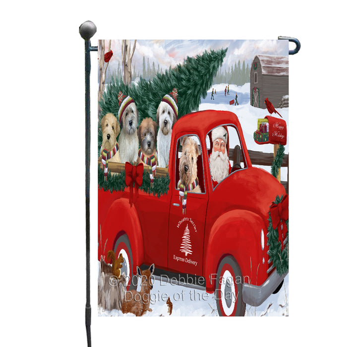 Christmas Santa Express Delivery Wheaten Terriers Dog Family Garden Flag GFLG55144