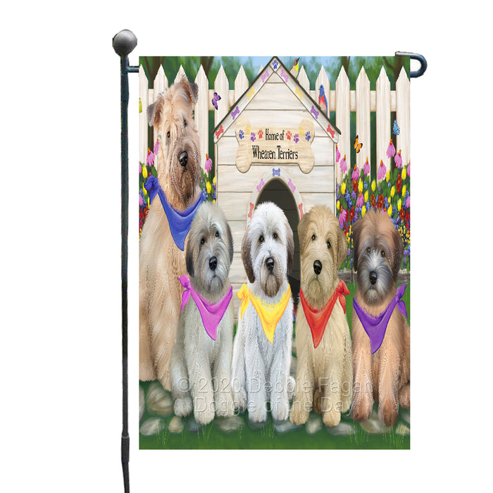 Spring Dog House Wheaten Terriers Dog Garden Flag GFLG52161