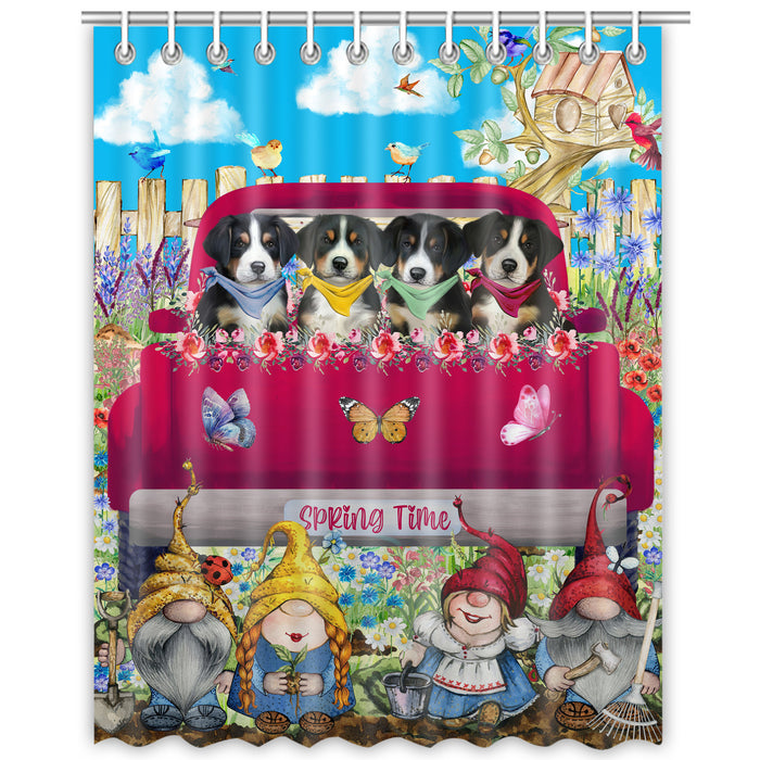 Greater Swiss Mountain Shower Curtain: Explore a Variety of Designs, Personalized, Custom, Waterproof Bathtub Curtains for Bathroom Decor with Hooks, Pet Gift for Dog Lovers