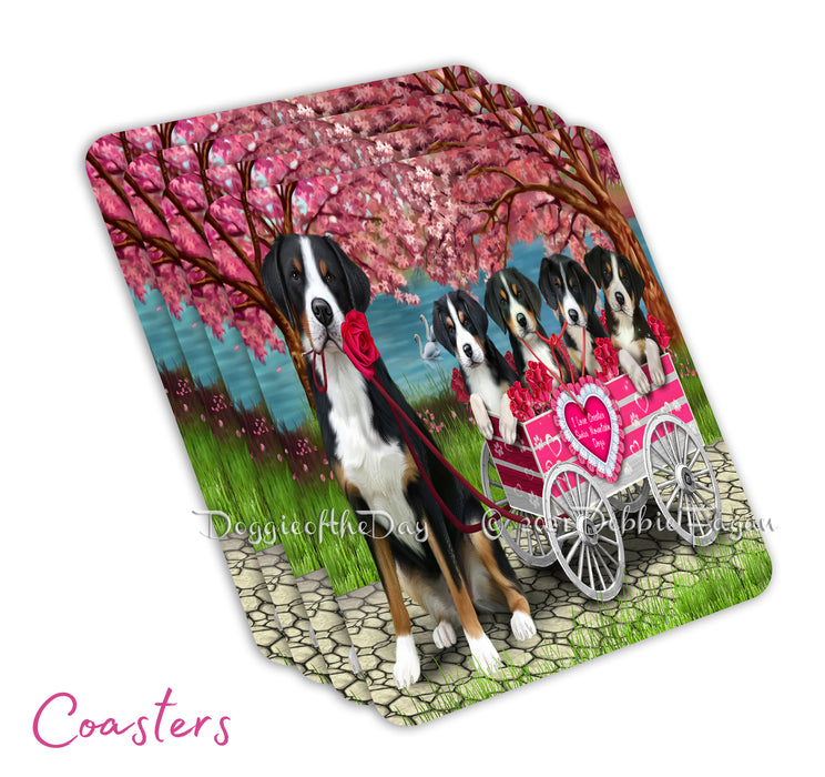 Mother's Day Gift Basket Greater Swiss Mountain Dogs Blanket, Pillow, Coasters, Magnet, Coffee Mug and Ornament