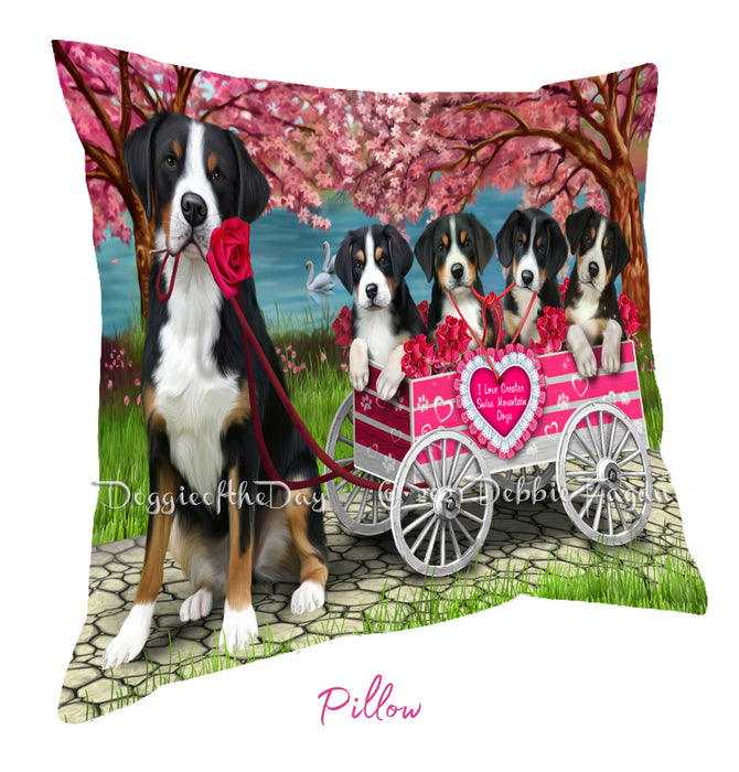 Mother's Day Gift Basket Greater Swiss Mountain Dogs Blanket, Pillow, Coasters, Magnet, Coffee Mug and Ornament