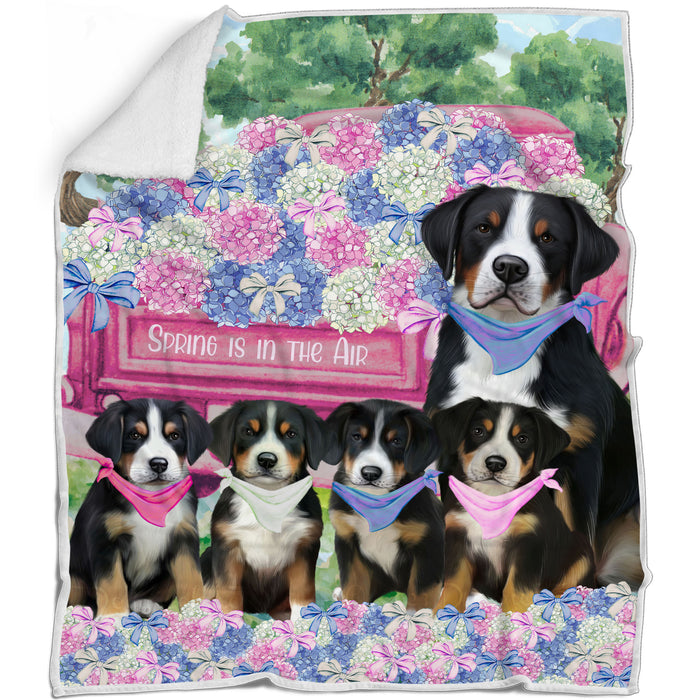 Greater Swiss Mountain Blanket: Explore a Variety of Custom Designs, Bed Cozy Woven, Fleece and Sherpa, Personalized Dog Gift for Pet Lovers