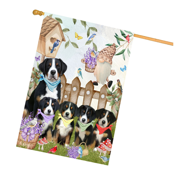 Greater Swiss Mountain Dogs House Flag: Explore a Variety of Designs, Custom, Personalized, Weather Resistant, Double-Sided, Home Outside Yard Decor for Dog and Pet Lovers