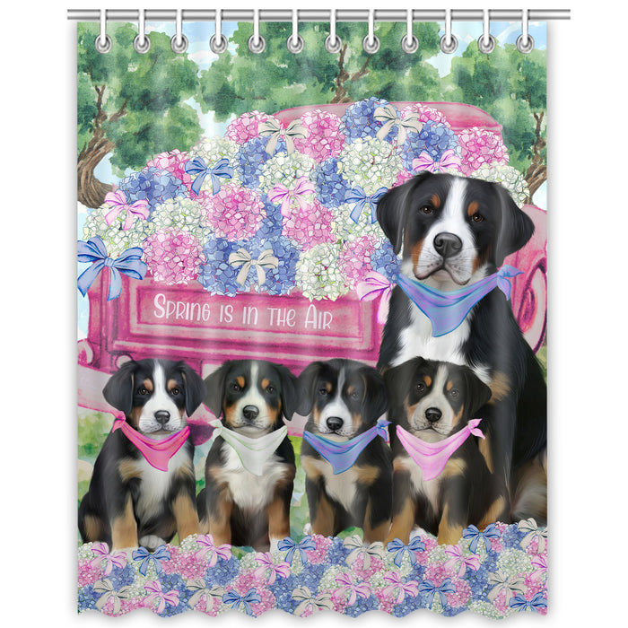 Greater Swiss Mountain Shower Curtain, Personalized Bathtub Curtains for Bathroom Decor with Hooks, Explore a Variety of Designs, Custom, Pet Gift for Dog Lovers