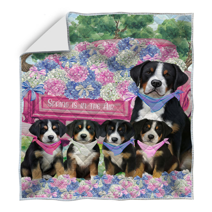 Greater Swiss Mountain Bed Quilt, Explore a Variety of Designs, Personalized, Custom, Bedding Coverlet Quilted, Pet and Dog Lovers Gift