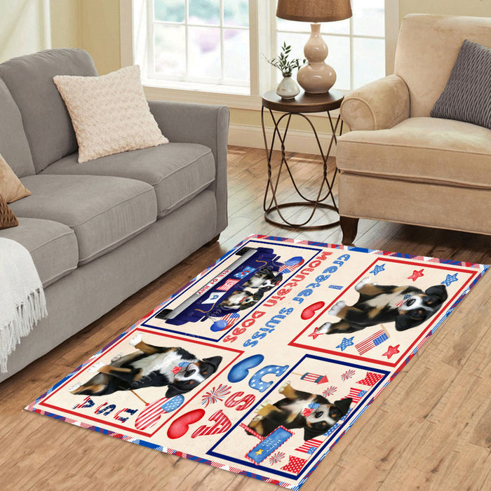 4th of July Independence Day I Love USA Great Pyrenees Dogs Area Rug - Ultra Soft Cute Pet Printed Unique Style Floor Living Room Carpet Decorative Rug for Indoor Gift for Pet Lovers