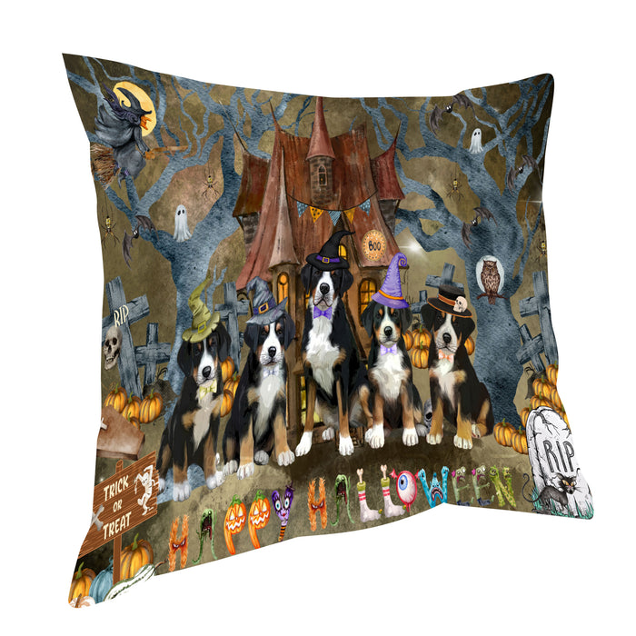 Greater Swiss Mountain Throw Pillow: Explore a Variety of Designs, Custom, Cushion Pillows for Sofa Couch Bed, Personalized, Dog Lover's Gifts