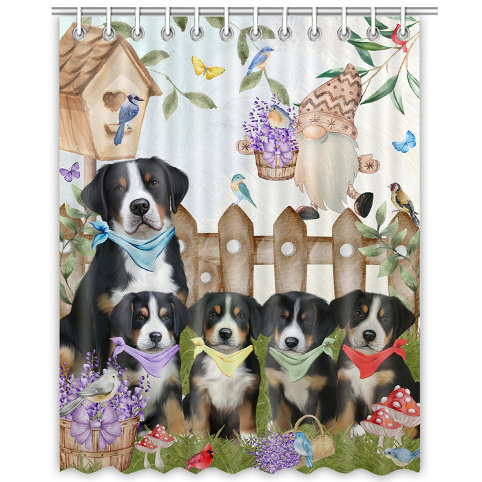Greater Swiss Mountain Shower Curtain: Explore a Variety of Designs, Custom, Personalized, Waterproof Bathtub Curtains for Bathroom with Hooks, Gift for Dog and Pet Lovers