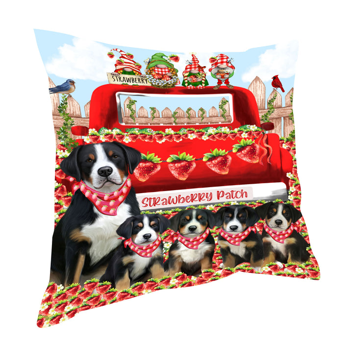 Greater Swiss Mountain Pillow: Explore a Variety of Designs, Custom, Personalized, Throw Pillows Cushion for Sofa Couch Bed, Gift for Dog and Pet Lovers