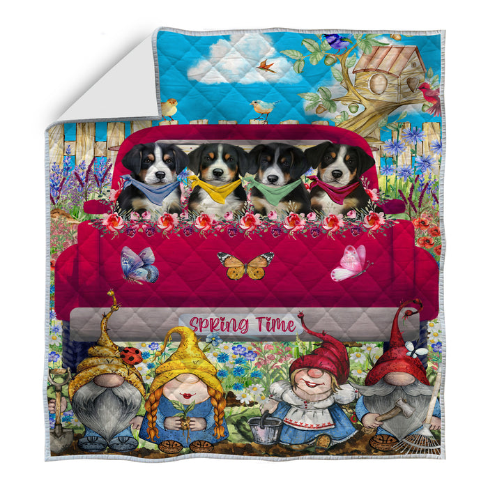 Greater Swiss Mountain Bedding Quilt, Bedspread Coverlet Quilted, Explore a Variety of Designs, Custom, Personalized, Pet Gift for Dog Lovers