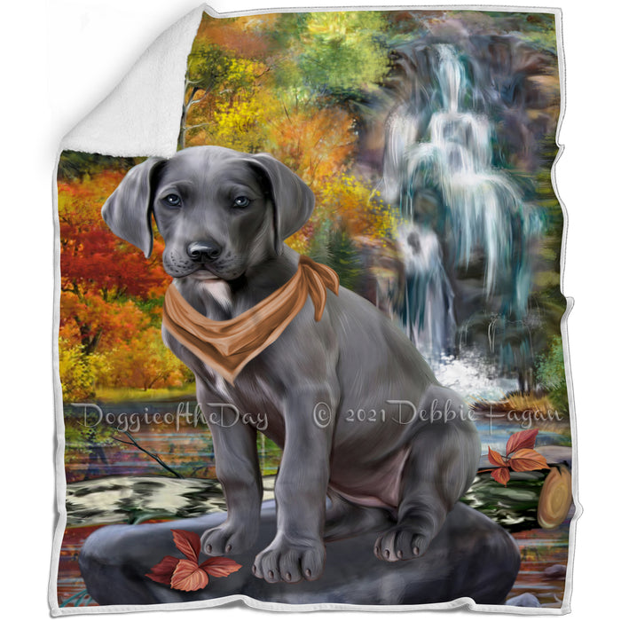 Scenic Waterfall Great Dane Dog Blanket BLNKT67584