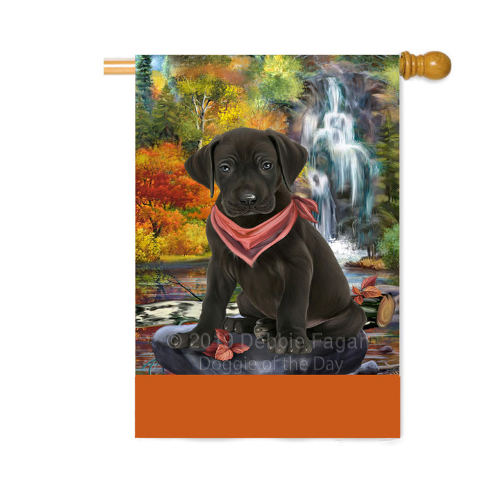 Personalized Scenic Waterfall Great Dane Dog Custom House Flag FLG-DOTD-A60885