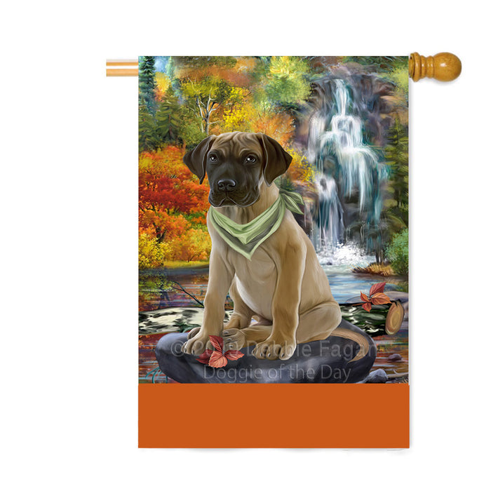 Personalized Scenic Waterfall Great Dane Dog Custom House Flag FLG-DOTD-A60886