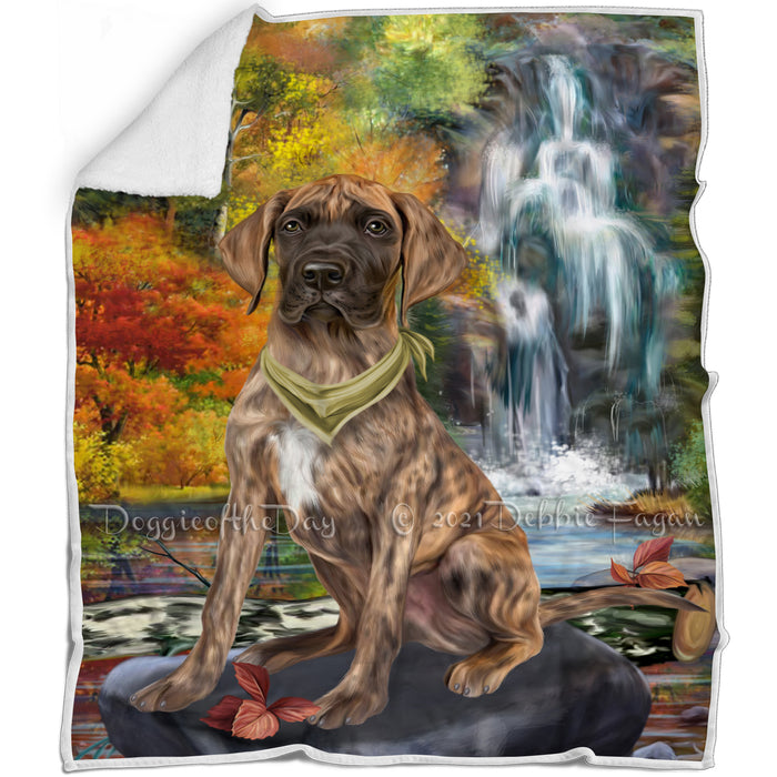 Scenic Waterfall Great Dane Dog Blanket BLNKT67611