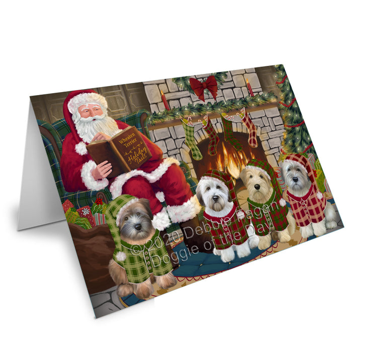 Christmas Cozy Holiday Tails Wheaten Terriers Dog Handmade Artwork Assorted Pets Greeting Cards and Note Cards with Envelopes for All Occasions and Holiday Seasons GCD70715