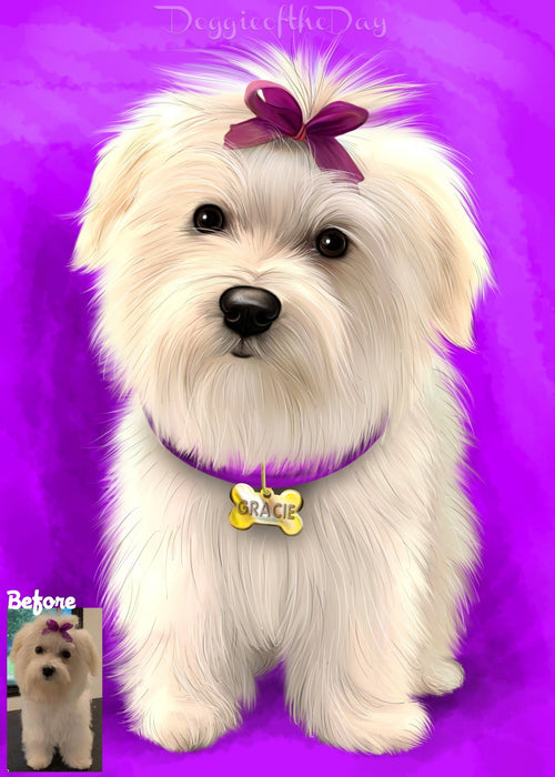 Digital Painting PERSONALIZED PET PORTRAIT! Custom Pet Dog or Cat Art