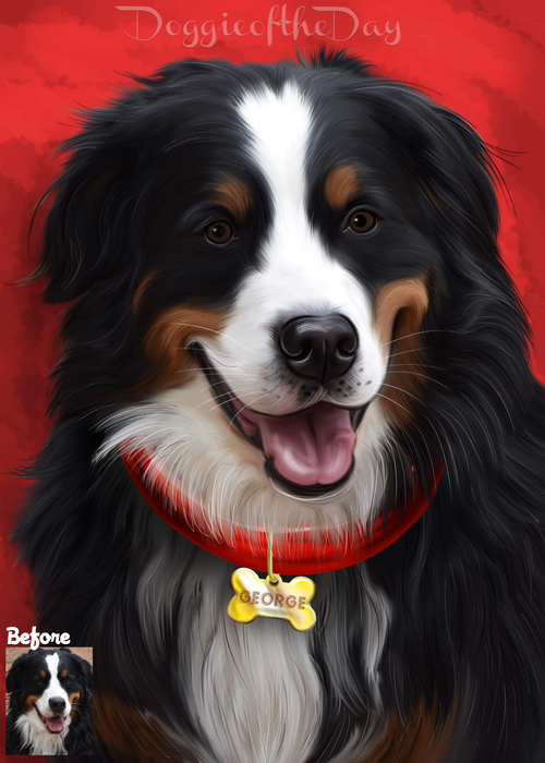 Digital Painting PERSONALIZED Caricature PET PORTRAIT! Custom Pet Dog or Cat Art