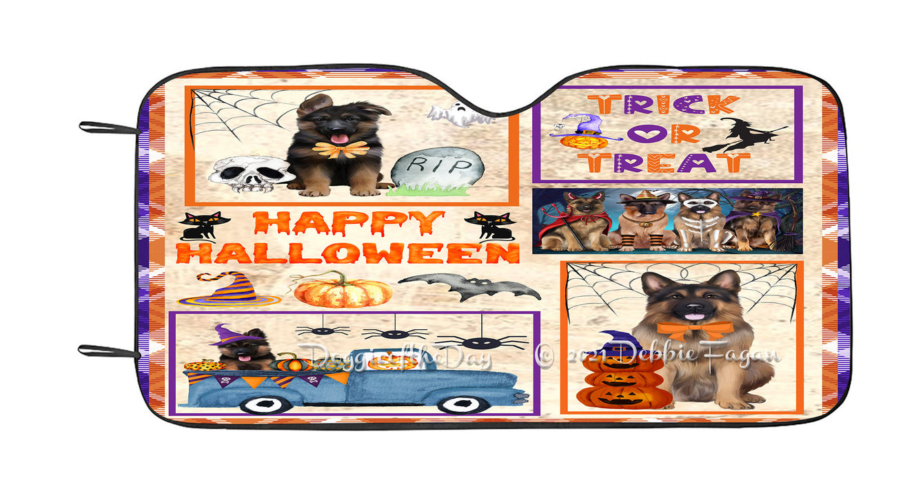 Happy Halloween Trick or Treat German Shepherd Dogs Car Sun Shade Cover Curtain
