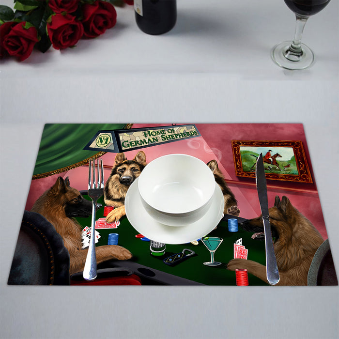 Home of  German Shepherd Dogs Playing Poker Placemat