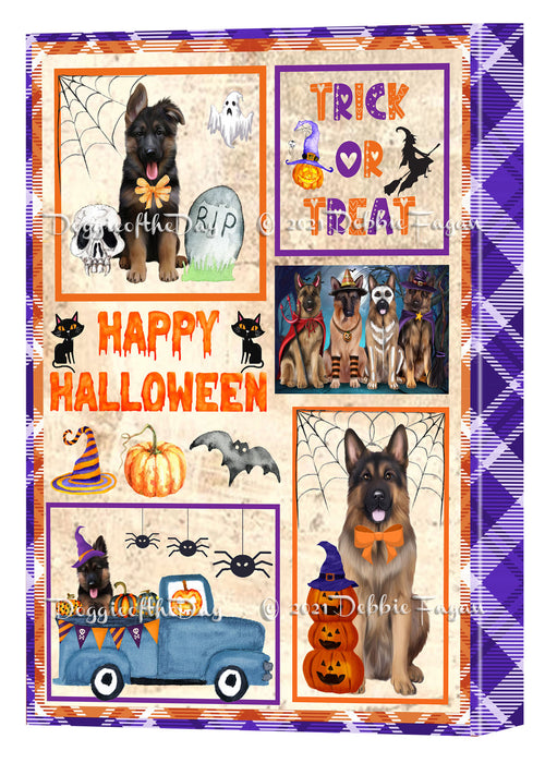 Happy Halloween Trick or Treat German Shepherd Dogs Canvas Wall Art Decor - Premium Quality Canvas Wall Art for Living Room Bedroom Home Office Decor Ready to Hang CVS150515