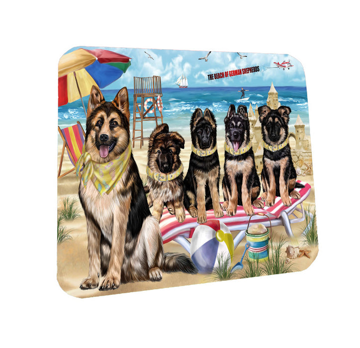 Pet Friendly Beach German Shepherd Dogs Coasters Set of 4 CSTA58098