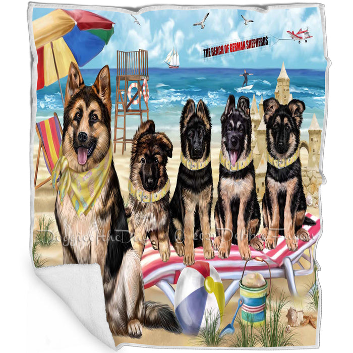 Pet Friendly Beach German Shepherd Dogs Blanket BLNKT142504