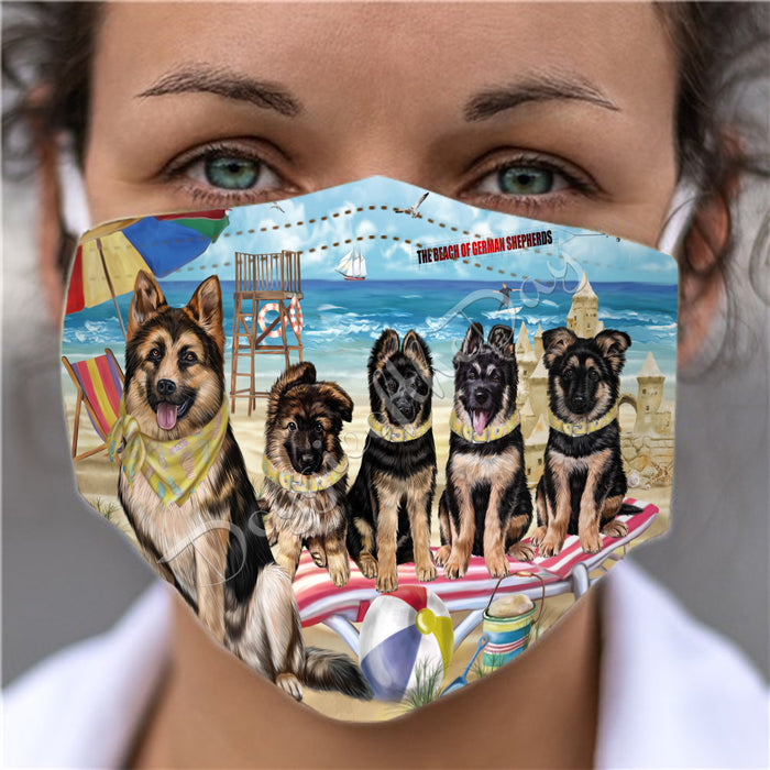 Pet Friendly Beach German Shepherd Dogs Face Mask FM49103