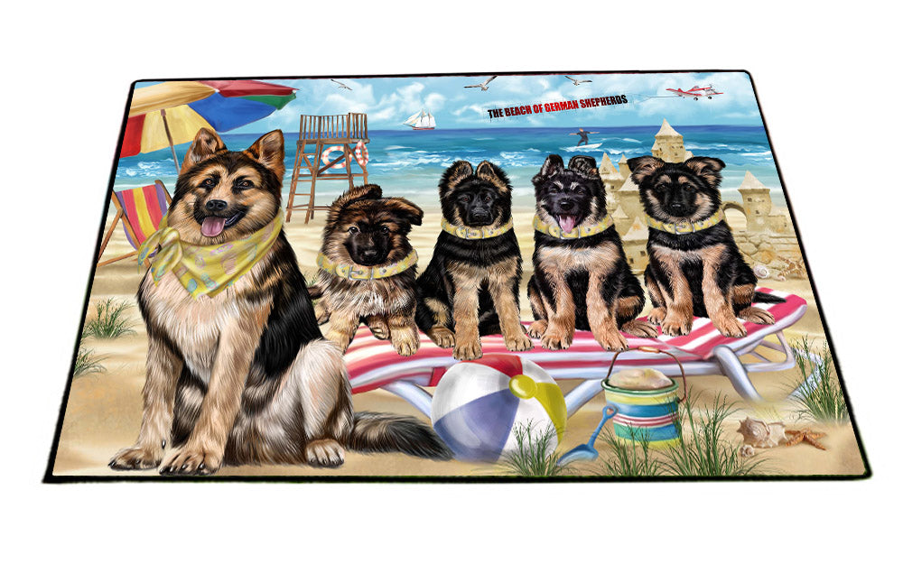 Pet Friendly Beach German Shepherd Dogs Floormat FLMS55483