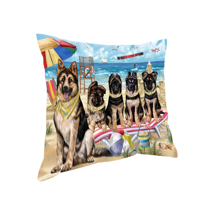 Pet Friendly Beach German Shepherd Dogs Pillow with Top Quality High-Resolution Images - Ultra Soft Pet Pillows for Sleeping - Reversible & Comfort - Ideal Gift for Dog Lover - Cushion for Sofa Couch Bed - 100% Polyester