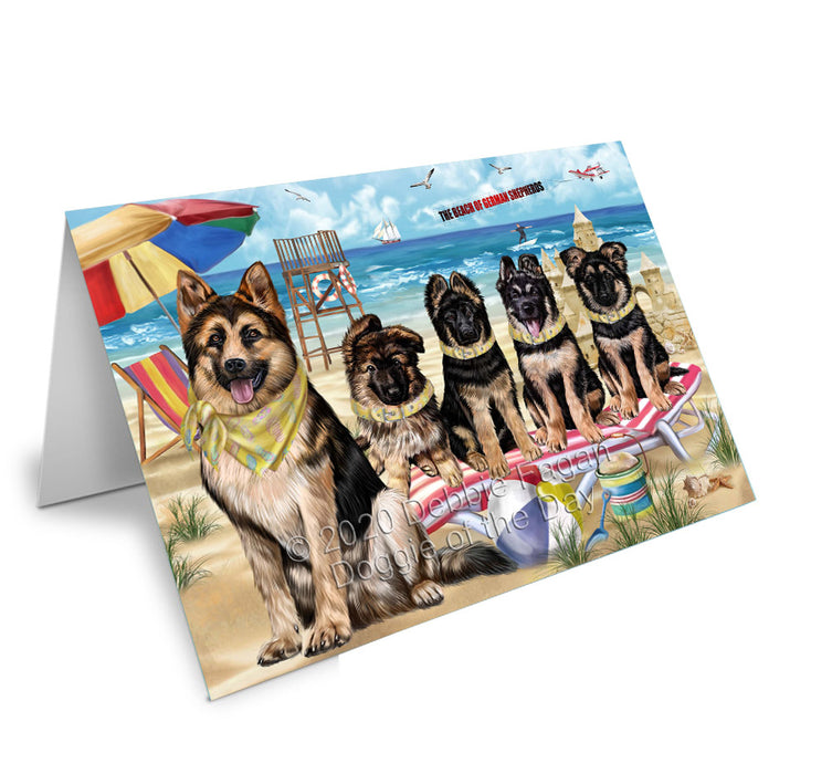 Pet Friendly Beach German Shepherd Dogs Handmade Artwork Assorted Pets Greeting Cards and Note Cards with Envelopes for All Occasions and Holiday Seasons
