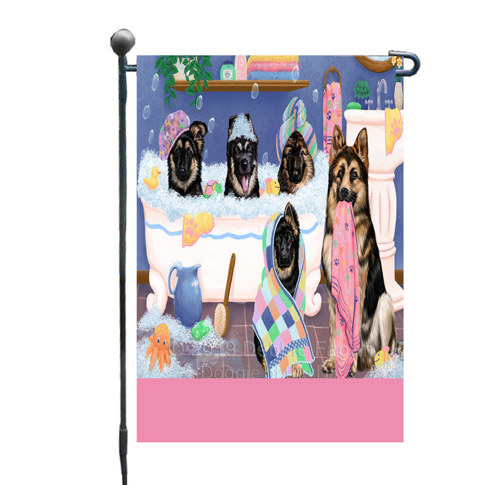 Personalized Rub A Dub Dogs In A Tub German Shepherd Dogs Custom Garden Flag GFLG64876