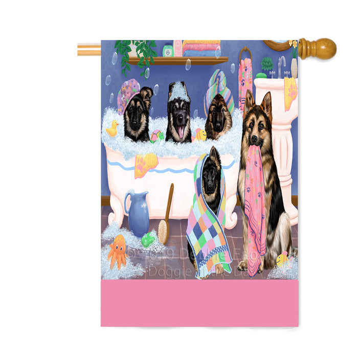 Personalized Rub A Dub Dogs In A Tub German Shepherd Dogs Custom House Flag FLG64341