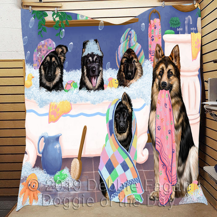 Rub A Dub Dogs In A Tub German Shepherd Dogs Quilt