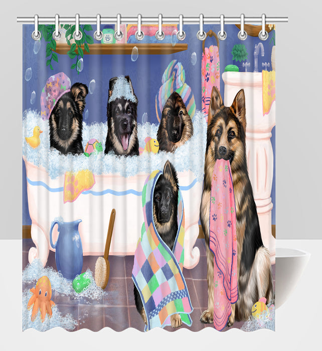 Rub A Dub Dogs In A Tub German Shepherd Dogs Shower Curtain