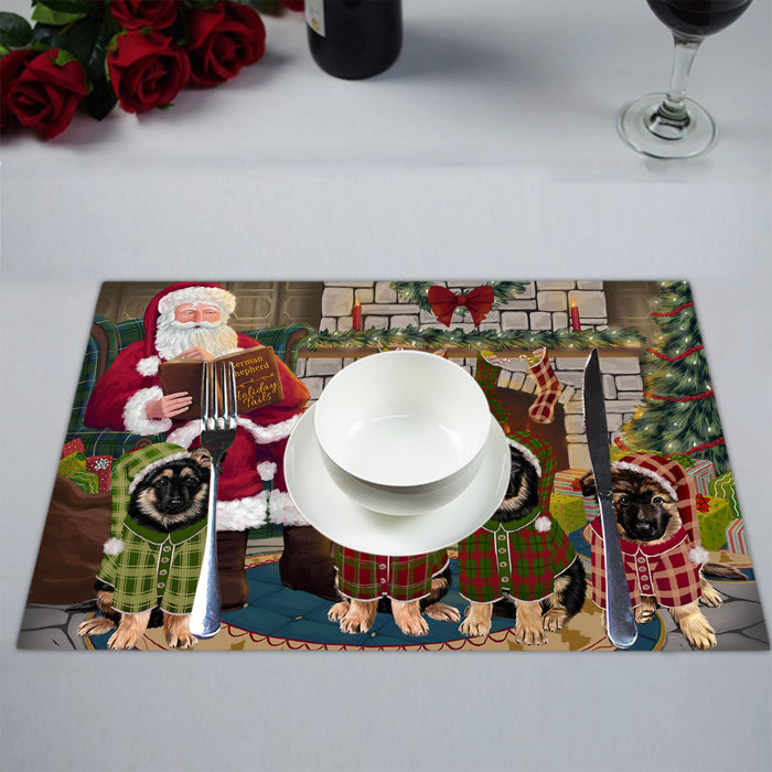Christmas Cozy Holiday Fire Tails German Shepherd Dogs Placemat