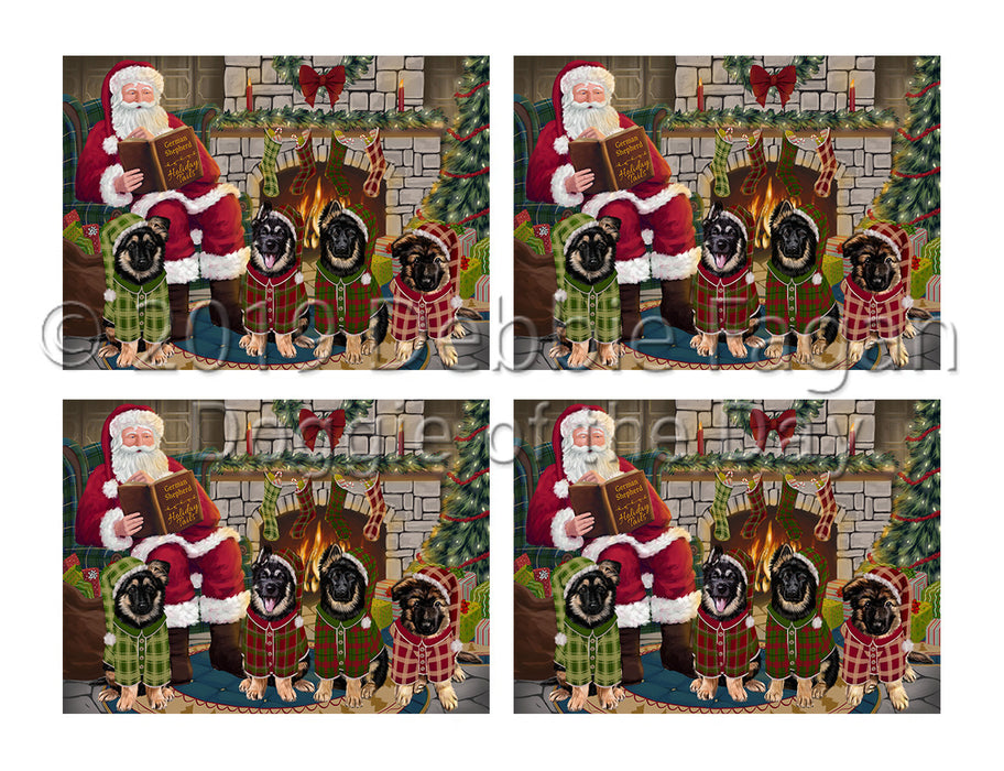 Christmas Cozy Holiday Fire Tails German Shepherd Dogs Placemat