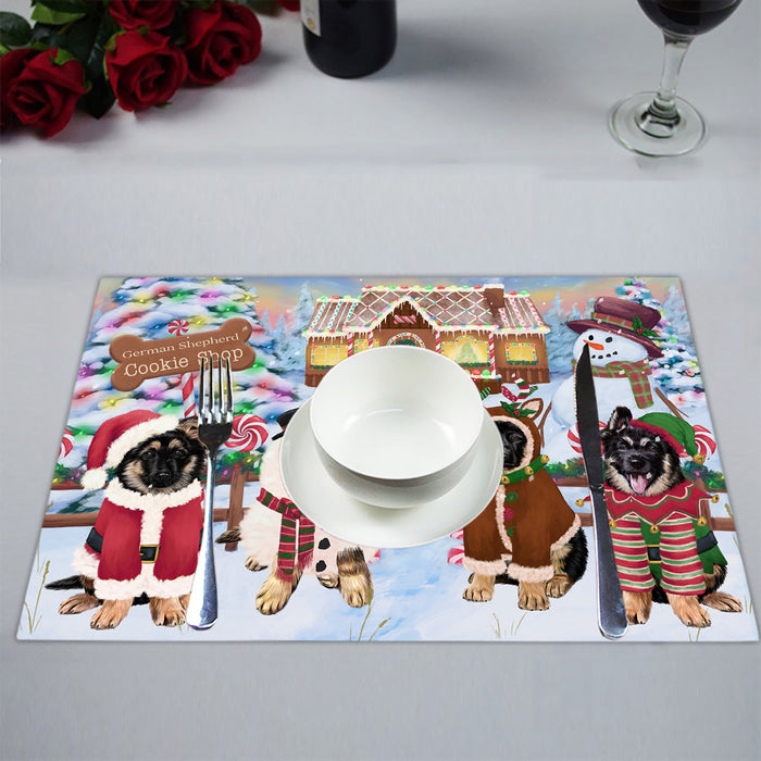 Holiday Gingerbread Cookie German Shepherd Dogs Placemat