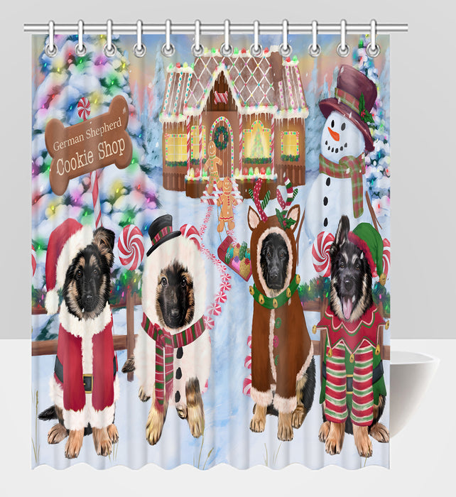 Holiday Gingerbread Cookie German Shepherd Dogs Shower Curtain