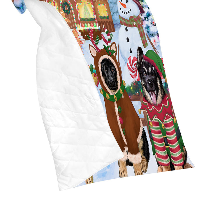 Holiday Gingerbread Cookie German Shepherd Dogs Quilt