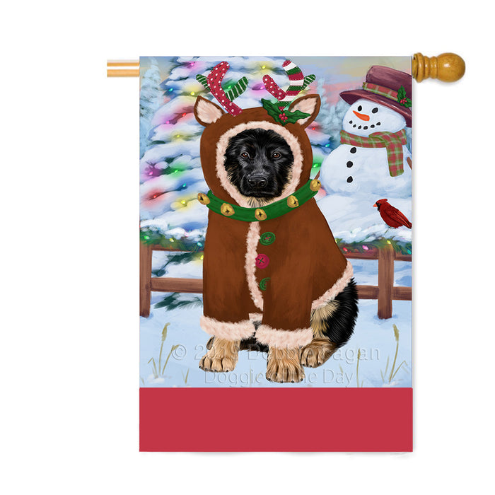 Personalized Gingerbread Candyfest German Shepherd Dog Custom House Flag FLG63826
