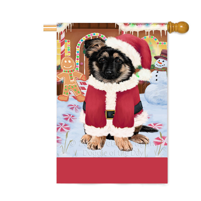 Personalized Gingerbread Candyfest German Shepherd Dog Custom House Flag FLG63827