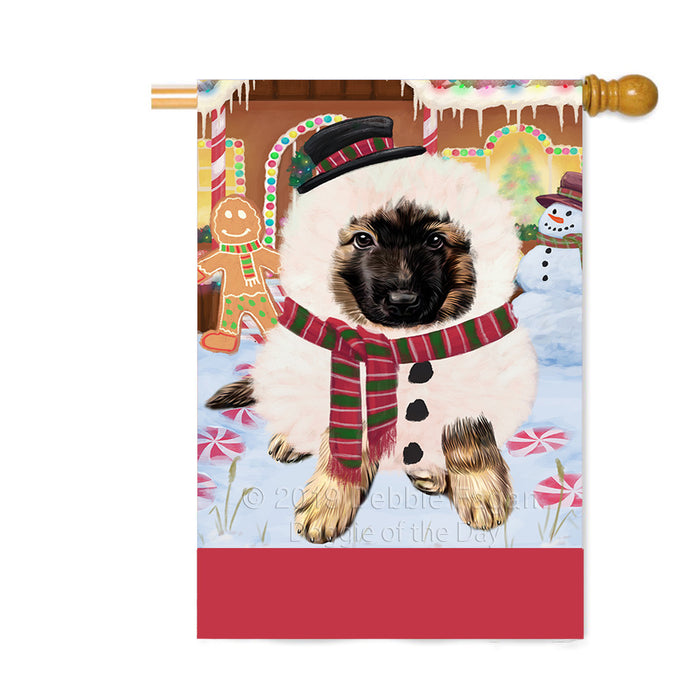 Personalized Gingerbread Candyfest German Shepherd Dog Custom House Flag FLG63828