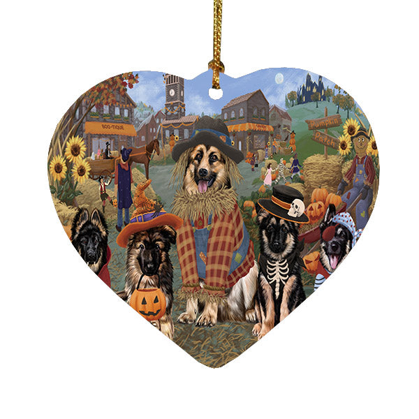 Halloween 'Round Town French BullDogs Heart Christmas Ornament HPOR57495