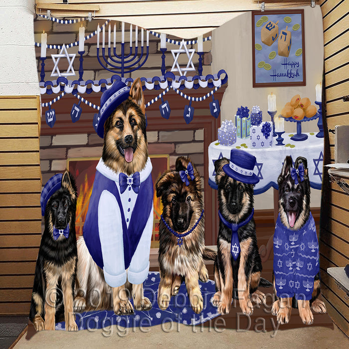 Happy Hanukkah Family and Happy Hanukkah Both German Shepherd Dogs Quilt