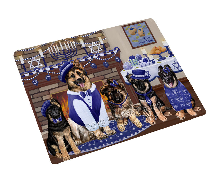 Happy Hanukkah Family and Happy Hanukkah Both German Shepherd Dogs Magnet MAG77656 (Small 5.5" x 4.25")